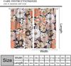 "Floral Bloom" Curtains – Orange, White & Beige Flowers on Navy Background, Rod Pocket Drapes for Living Room or Bedroom