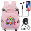 Gaming Print Backpack Large Capacity Travel Bag with USB Charging Port for Middle High School Students Boys Girls Teens