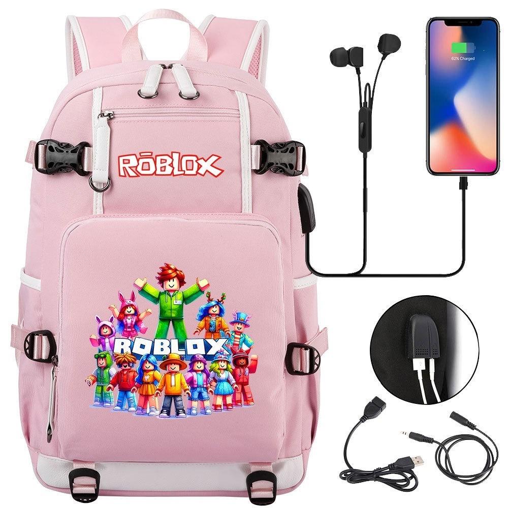Gaming Print Backpack Large Capacity Travel Bag with USB Charging Port for Middle High School Students Boys Girls Teens