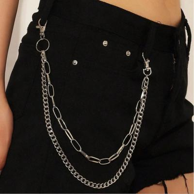 European and American Jewelry Punk Retro Ring Double Chain Trouser Chain Fashion Hip Hop Waist Chain