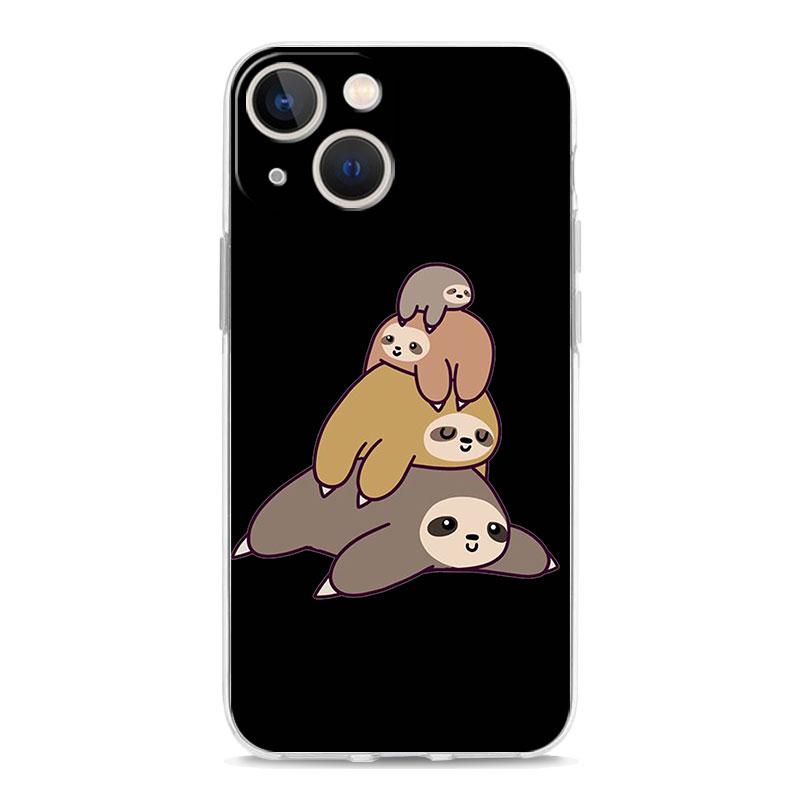 Phone Case For iPhone 15 14 13 12 Mini 11 Pro Max XS X XR 7 8 Plus Clear Shockproof Silicone TPU Cover Couple Style Cartoon