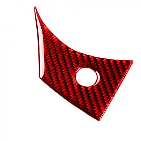 Red Carbon Fiber Interior Steering Wheel Button Cover Trim For Tesla Model Y/3