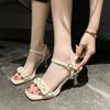 Women's Summer  New Style French-Cute High-Heeled Sandals Versatile Outerwear Non-Tiring With Skirt One-Piece Roman Shoes