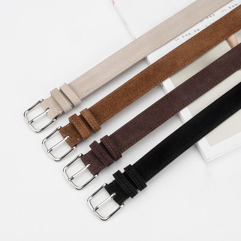 New Genuine Leather Women's Belt High-end Versatile Alloy Pin Buckle Ins Style Decorative Trousers Belt for Women