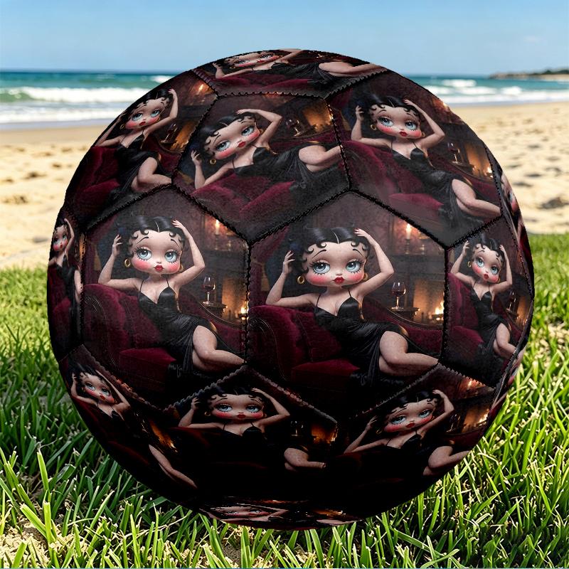 doll Print Size 5 Soccer Ball, PU Wear Resistant Football for Match Training and Daily Practice, Birthday Gift for Soccer Fans