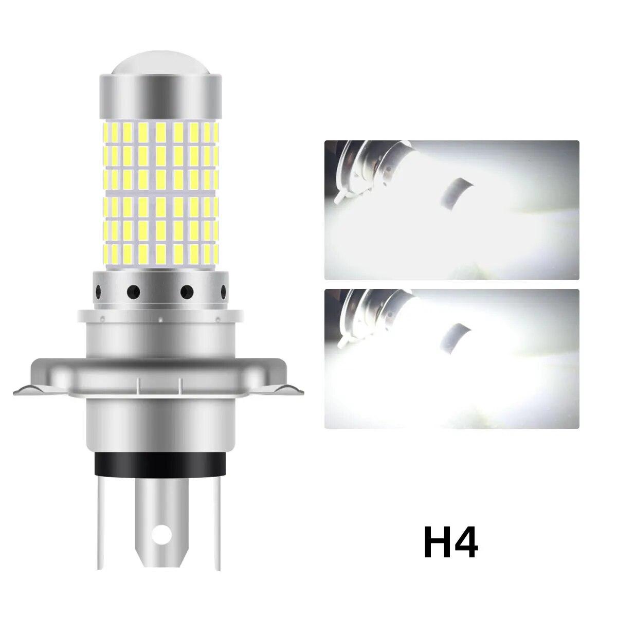 

1PCS H4 P15D BA20D Motorcycle Headlight Bulbs 144 SMD Super Bright White 12v LED Headlamp Fog Light Spotlight Play and Plug
