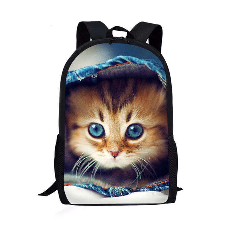 Zaini Notebook Gatto Figo Novità Lusso Zainetti Scolastici per Studenti Stampa 3D Oxford Impermeabile Zainetti per Laptop Ragazzi/Ragazze