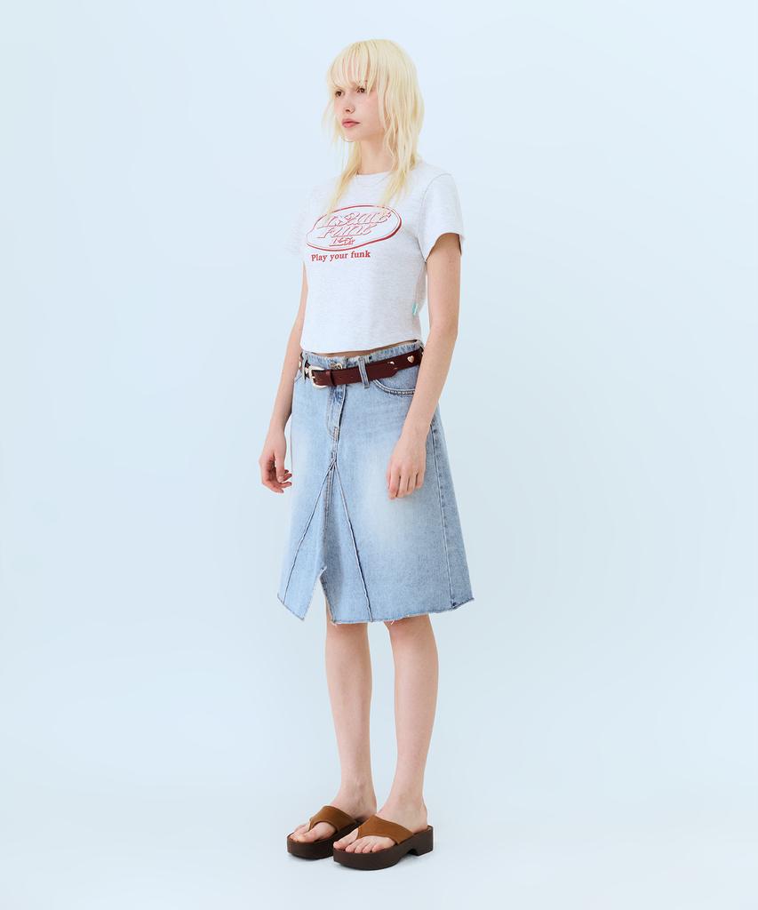 Instant Punk Midi Denim Skirt - Light Blue