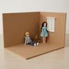 Dollhouse Room Backdrop Board 1:12 Scale Miniature Scene with Window
