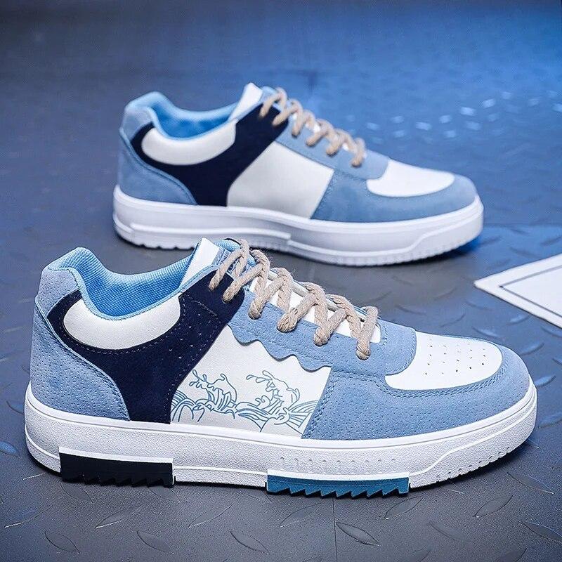 Sneakers Uomo Trend Scarpe da Skateboard per Uomo Sneakers Casual Uomo Versatili Cuciture Platform Scarpe Studente Tenis Masculino