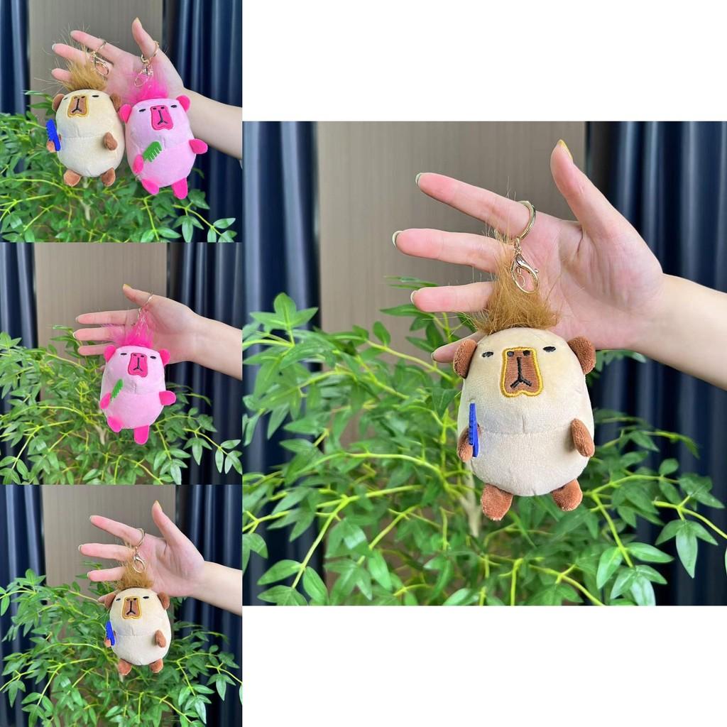 Capybara Creative Quirky Plush Toy Keychain Fun Backpack Decoration Cute Gift
