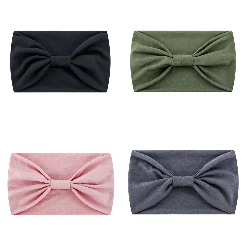Solid Wide Headband Women Hair Accessories Bowknot Turbans Head Band Wash Face Make-up Sports Running Yoga Headbands