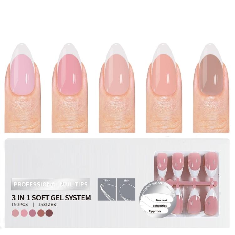150 Pieces French Manicure Press On Nail with Pre Coated Base Easy To Apply False Nail T for Creating Stylish Nail Art