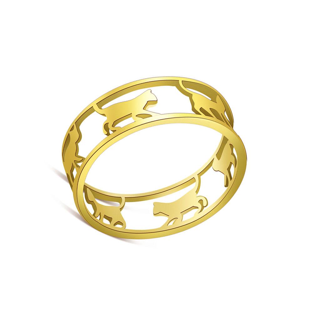 Ladies Adjustable Cute Cat Shape Rings Jewelry