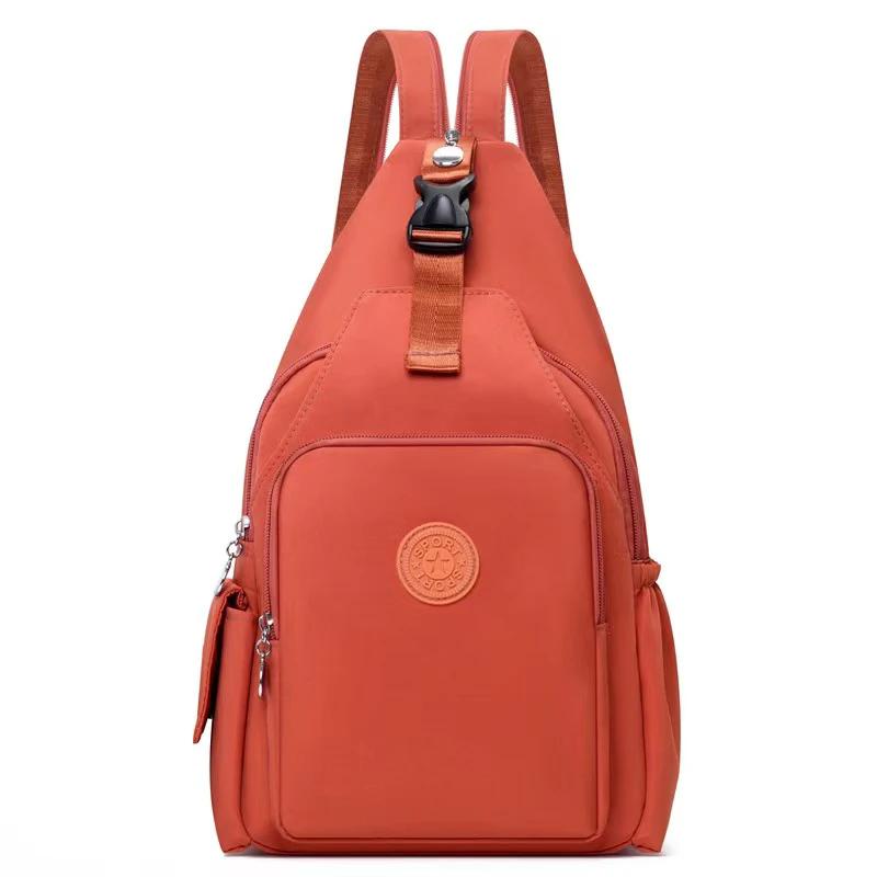 

WTEMPO Простые повседневные рюкзаки на молнии с подвеской, вместительные дорожные рюкзаки с принтом в ретро-клетку 20*10*36cm оранжевый