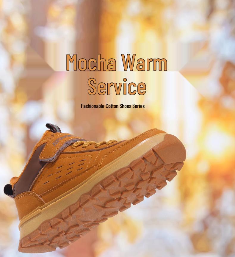 Boys' Fleece-Lined Waterproof Non-Slip Winter Sports Shoes for Mid-to-Big Kids 2025