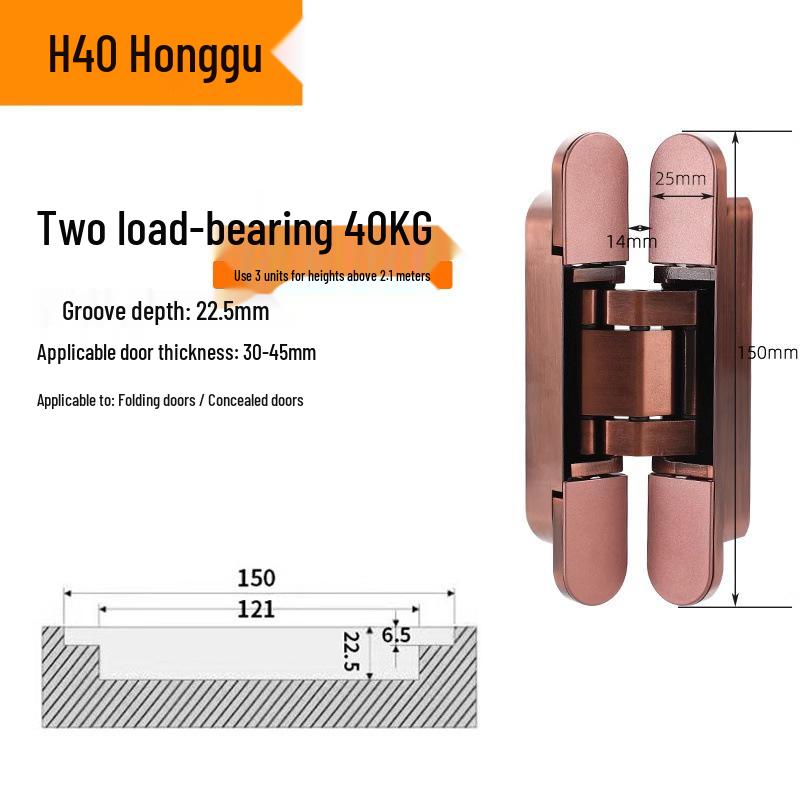 Adjustable 180° Concealed Door Hinges for Inward/Outward Opening Wooden Doors