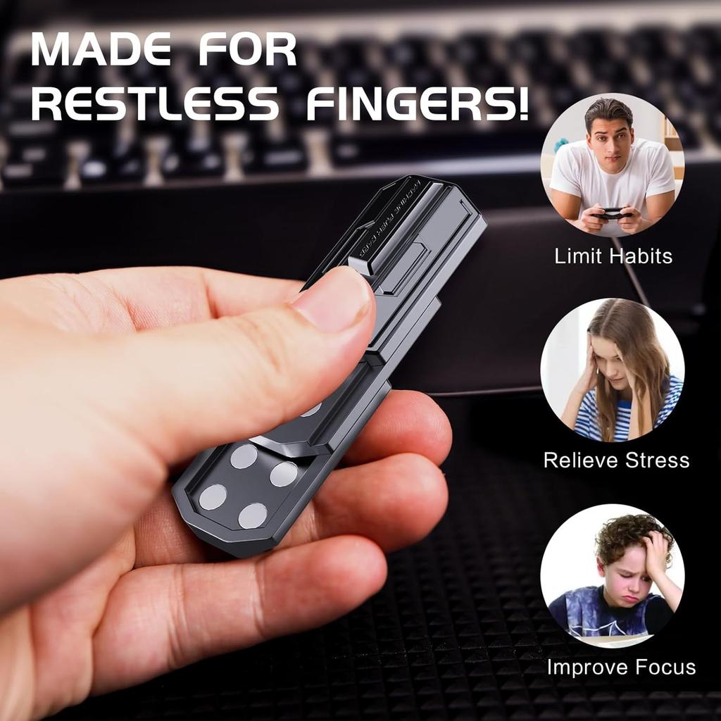 Magnetic Push Slider 3-Stage Strong Strength Metal EDC Hand Spinner Fidget Toys Autism Sensory Toys ADHD Anxiety Stress Relief