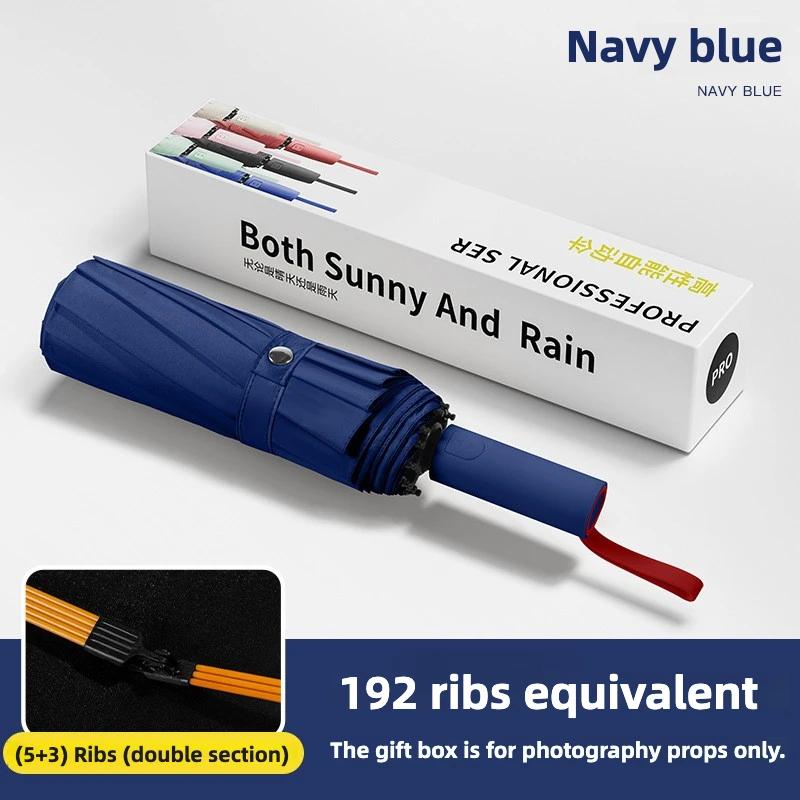 Windproof Automatic Folding Umbrella, Large Reinforced 192 Ribs, UV UPF 50 + Sun & Rain Protection Umbrellas for Men and Women