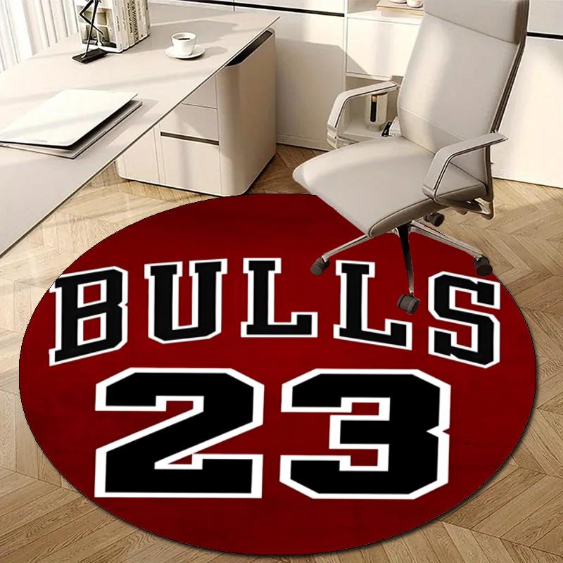 Personalized Chicago Bulls Round Chair Office Rug - Perfect for Mat, Office Chair & More - Ideal Gift for Birthdays and Holidays