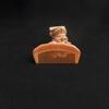 Solid Wood Moon Comb: Peach Wood Carved Straight Hair Comb, Portable and Scalp Massaging with Custom Logo/Gift Text.