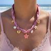 Colorful Heart Flower Necklace For Women With Minimalist Design Perfect