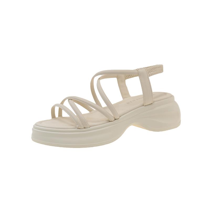 Fashion Womens French Platform Sandals 2025 Summer Boho Woven Roman Sandals Retro Beach Casual Shoes Lightweight Comfortable Chic Trendy
