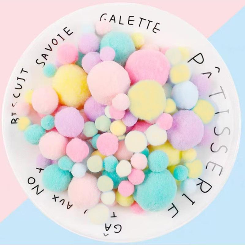 

Многоцветные высокоэластичные помпоны: Смешанные размеры для креативного DIY и самодельных украшений