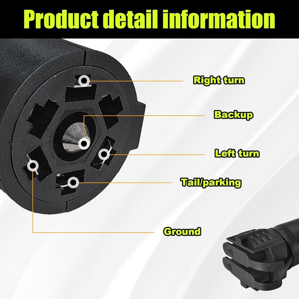 Trailer Plug Adapter, 7 Pin to 4 and 5 Flat Blade Connector, Universal 2-in-1