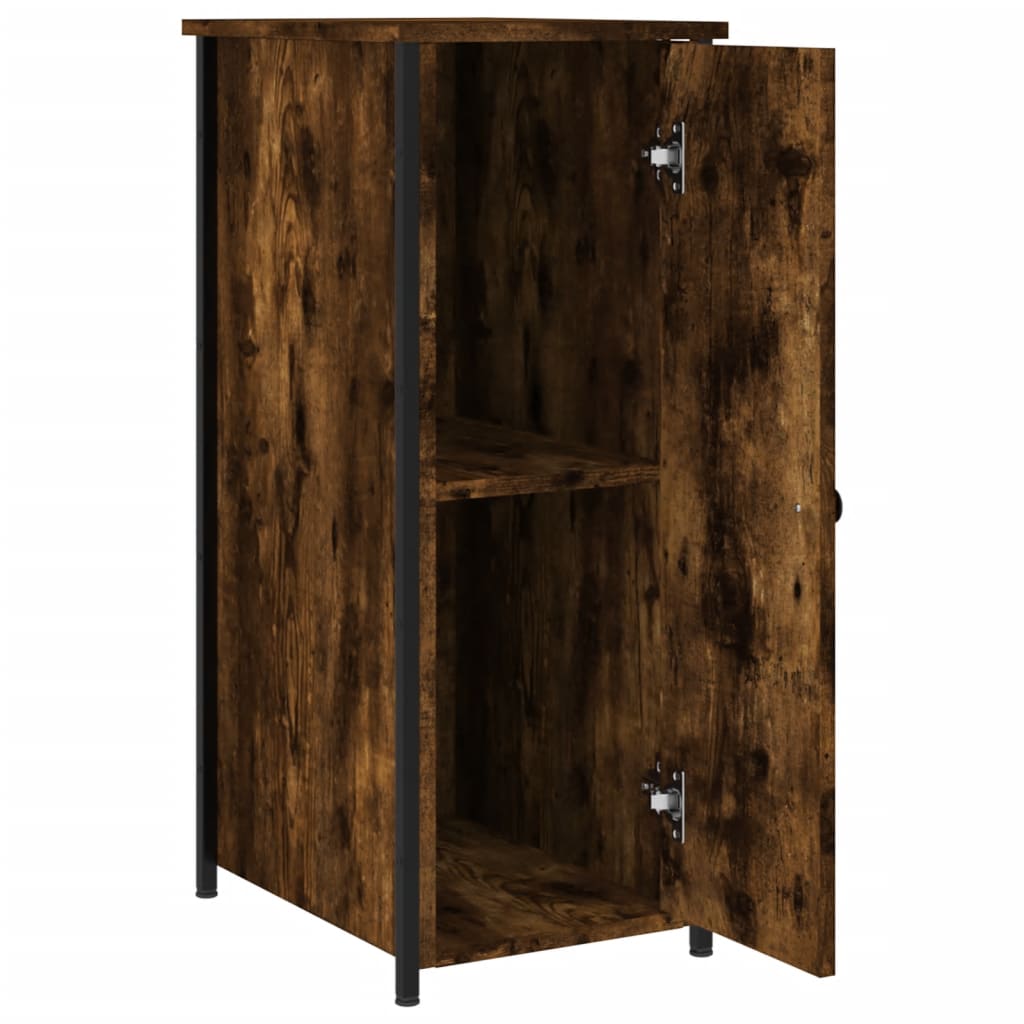 Nightstand Smoked Oak 32x42x80 Cm Engineered Wood