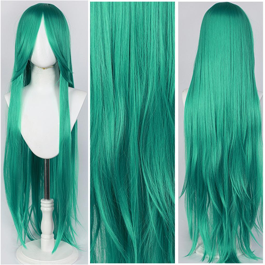Parrucca Cosplay Lunga Dritta 100CM Multicolore Rosa Biondo Nero Parrucca Costume Anime Parrucca Cos Sintetica Universale Parrucca per Uso Quotidiano Feste