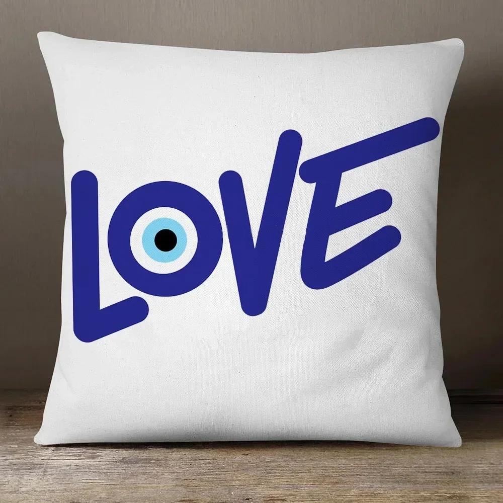 Evil Eye Hamsa Hand Cushion Covers Middle East Fortune Amulets Print Decorative Sofa Throw Pillow Case