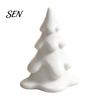 Small Xmas Figurine 3D Printed Snowy Christmas Tree Figurine, Mini Winter Scene Ritual Gifts Tabletop Decor for Home Shelf, Elegant Holiday