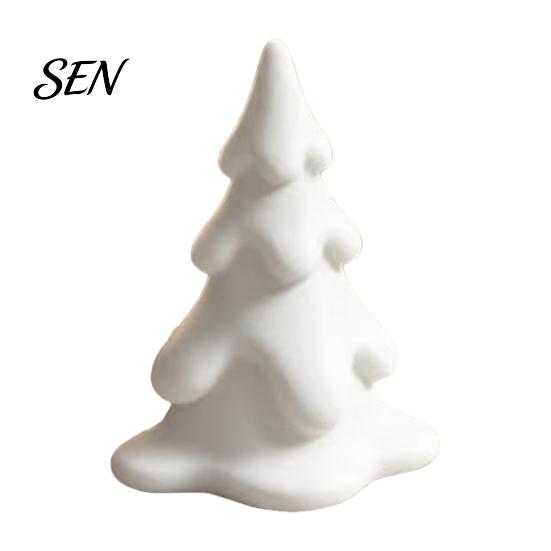 Small Xmas Figurine 3D Printed Snowy Christmas Tree Figurine, Mini Winter Scene Ritual Gifts Tabletop Decor for Home Shelf, Elegant Holiday