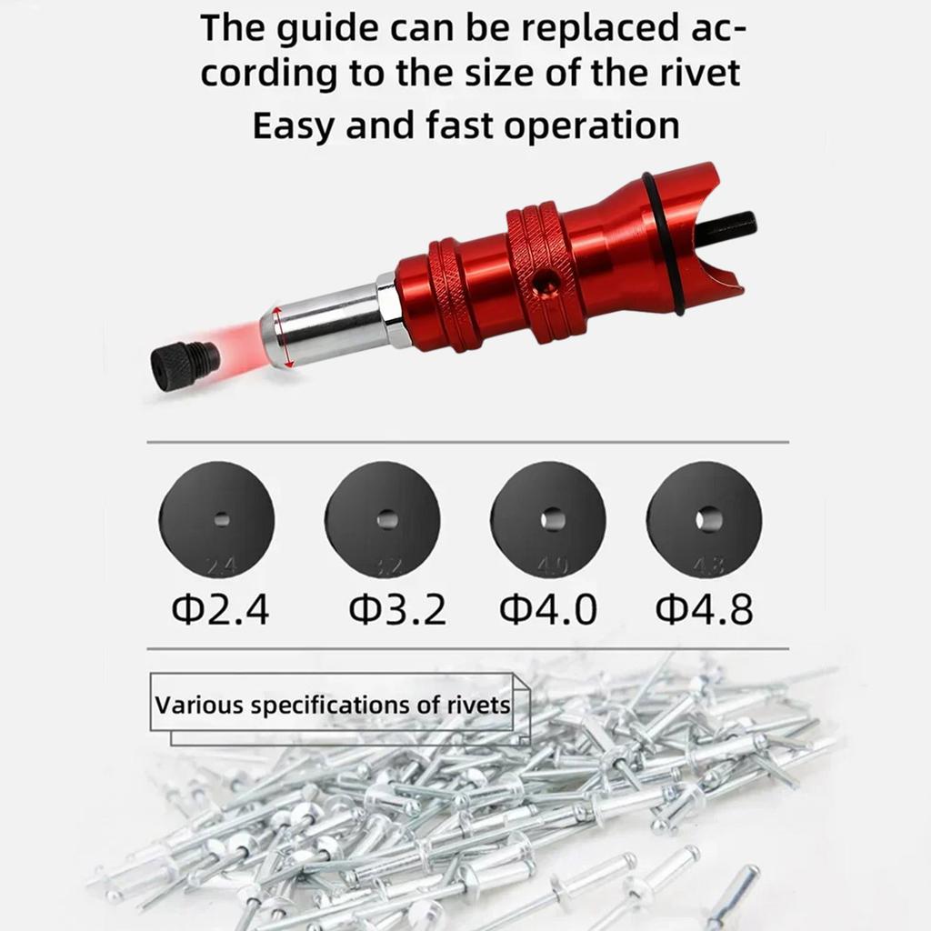 Durability Rivet Guns Adapter with 100Rivets AntiCorrosion Coating Reverse Drill Function for DIY Projects Easy Processing