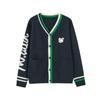 M.Latin Unisex Kids' Letter Jacquard Cardigan Sweater