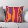 Oranje En Paarse Harmonie Vierkante Kussensloop Polyester Linnen Fluweel Bedrukt Rits Decor Bank Zitplaats