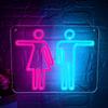 Bathroom Neon Light Wall Decoration Suitable for Home Bar Shop Hotel Mall Supermarket Bathroom Washroom, USB Powered Dimmable