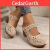 Summer Casual Slip On Block Heel Sandals With Rubber Outsole For Women