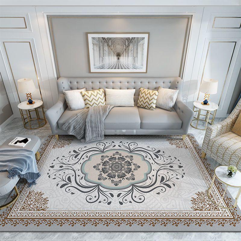 Retro American Style Living Room Carpet Classical Decoration Home Sofa Machine Washable Rug Lounge Bedroom Non-slip Mat Fully