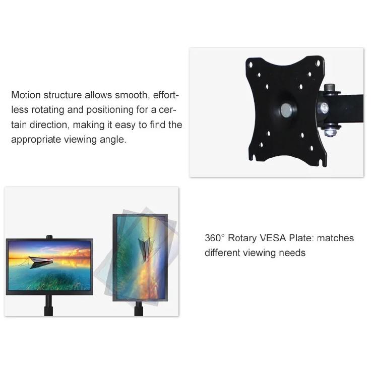 Monitor Universal Extension Arm Black White Desktop Stand Full Motion Steel Suporte Monitor Holder 14"-27" Mount Bracket
