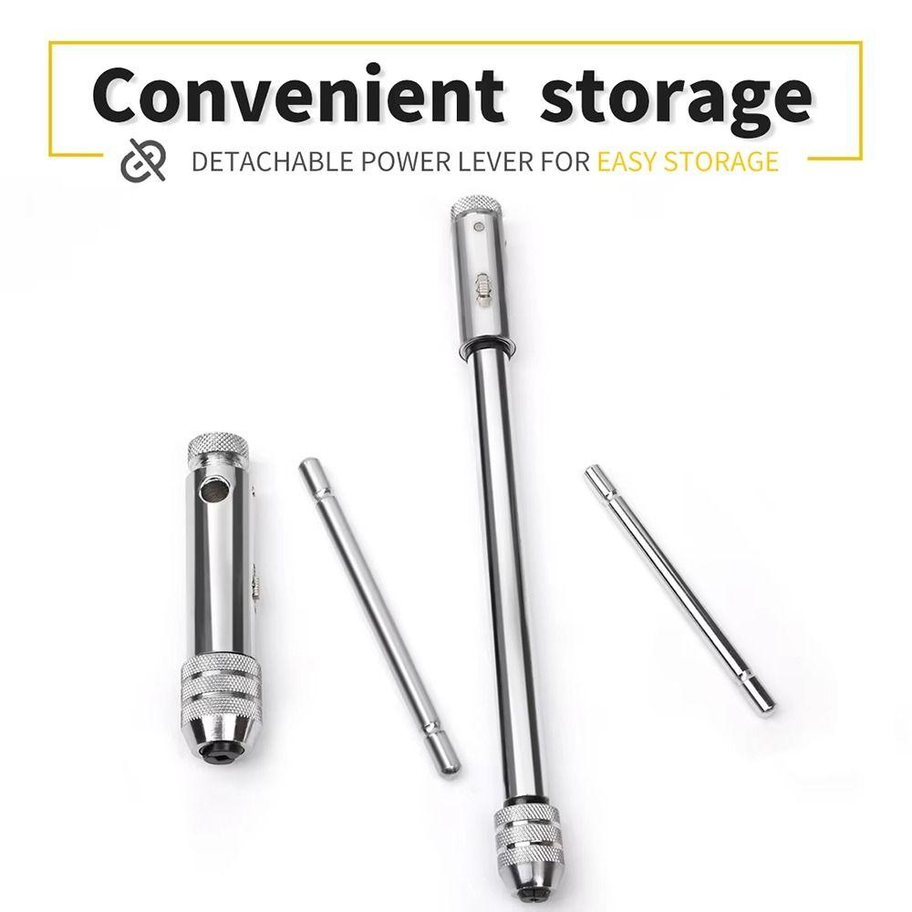 1Pcs M3-8 M5-12 Tap Wrench Adjustable Metric Plug T-Handle Ratchet Wrench Male Thread Extended Tap Screw Holder Hand Tool
