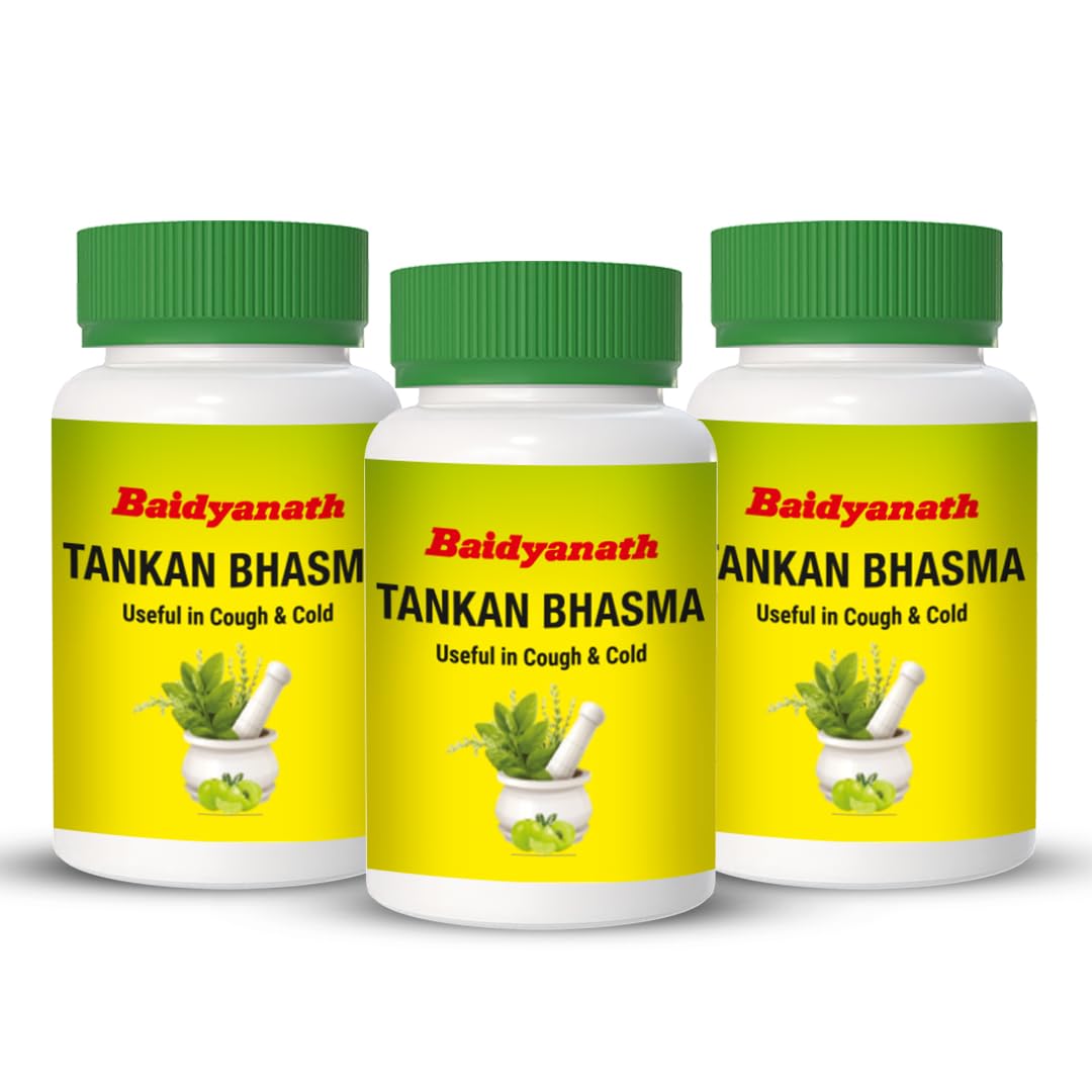 

Baidyanath Tankan Bhasma Ayurvedic Respiratory Wellness Support | Natural Relief for Throat & Seasonal Discomfort | 15 gm X Pack of 3