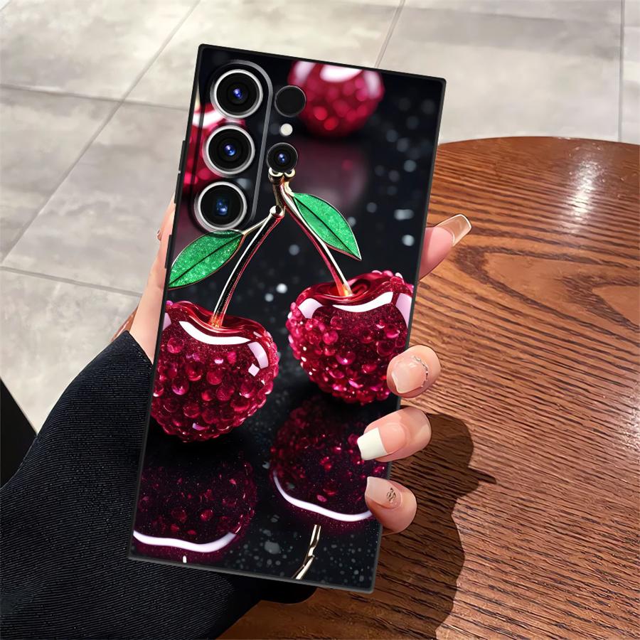 

Чехол-бампер Funda для Samsung Galaxy S23 S21 FE S24 Plus Note 20 Ultra 8 9 10 S10 S9 S20 S25 Ultra с рисунком вишни Galaxy S25 Ultra