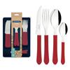 TRAMONTINA Rehme Tableware Set of Dishwasher Lightweight Stainless Steel Perfect for Outdoor and Home Made In Product Number TRAMONTINA 24, Red, Safe,