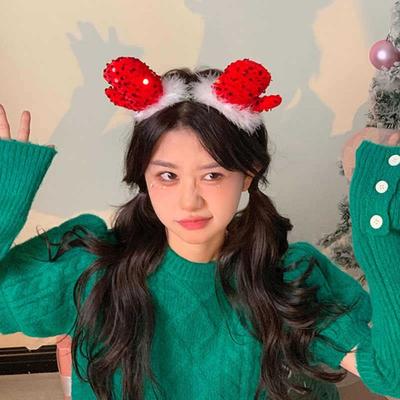 Niedliche Pailletten Frohe Weihnachten Stirnbänder Rot Festival Weihnachtsmütze Haarreif Verkleiden Neujahr Weihnachtsdeko Geschenke