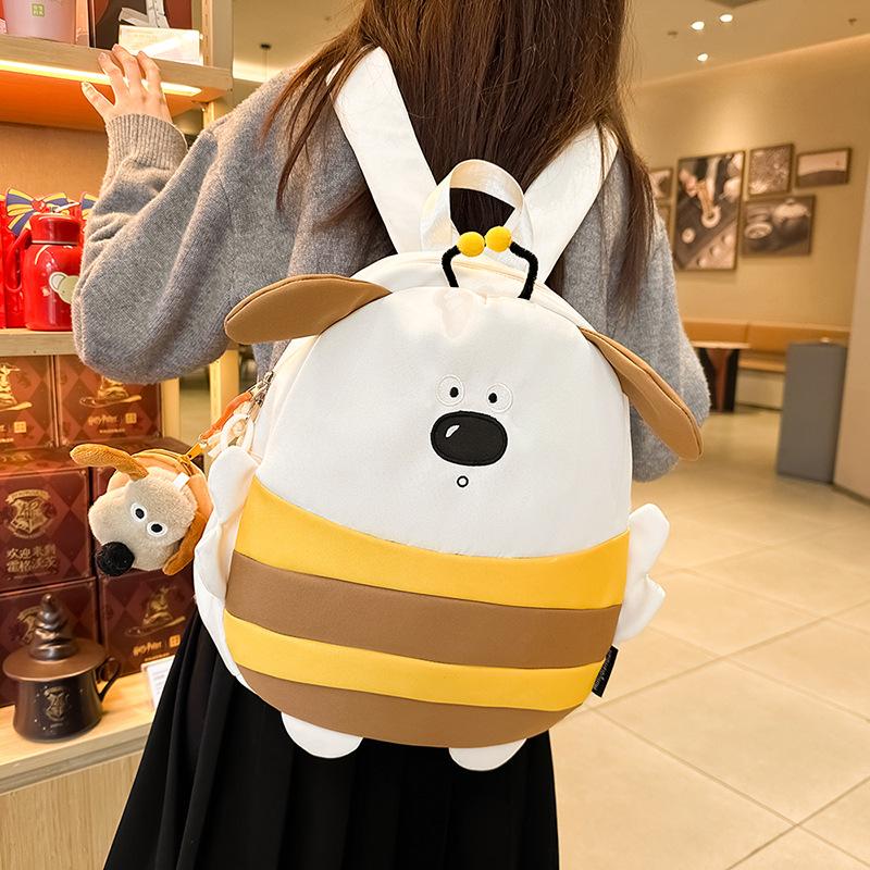 Cute puppy schoolbag girl junior high school student cartoon lightweight small backpack versatile high school student travel backpack tide