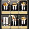 Stainless Steel Gas Fryer with Oil Filter Basket Multi-function Mini Frying Pan for Home Use Oil Saving Design