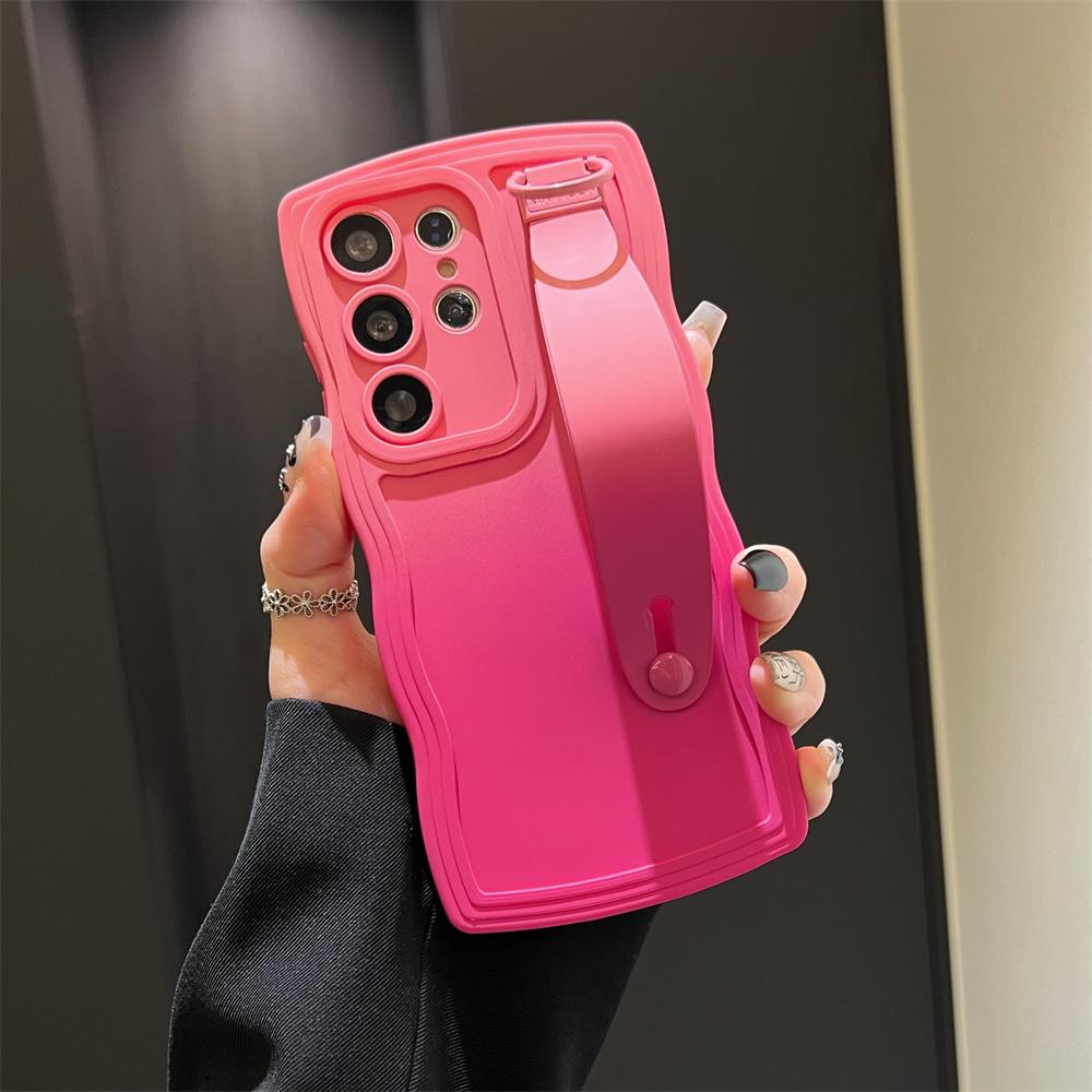 

Gradient Double Color Wristband Case for Samsung Galaxy S25 S24 Ultra S22 S23 Plus A55 A56 A54 A16 A35 Bracket Wrist Strap Cover Galaxy S20 Ultra