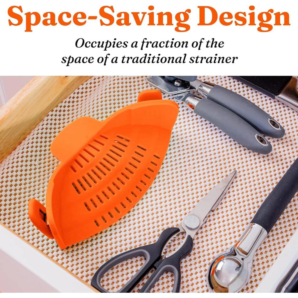 6 Color Universal Clip on Strainer Adjustable Silicone Strain Pot   Strainer Colander For Pasta Fruit Vegetable JT-007